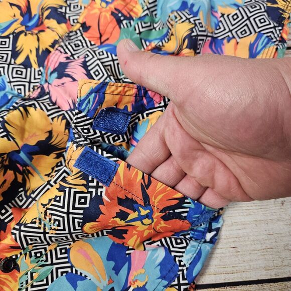 Broken Threads Men Surf Swim Trunks Medium Board Shorts Hawaiian Floral Colorful - Picture 3 of 7